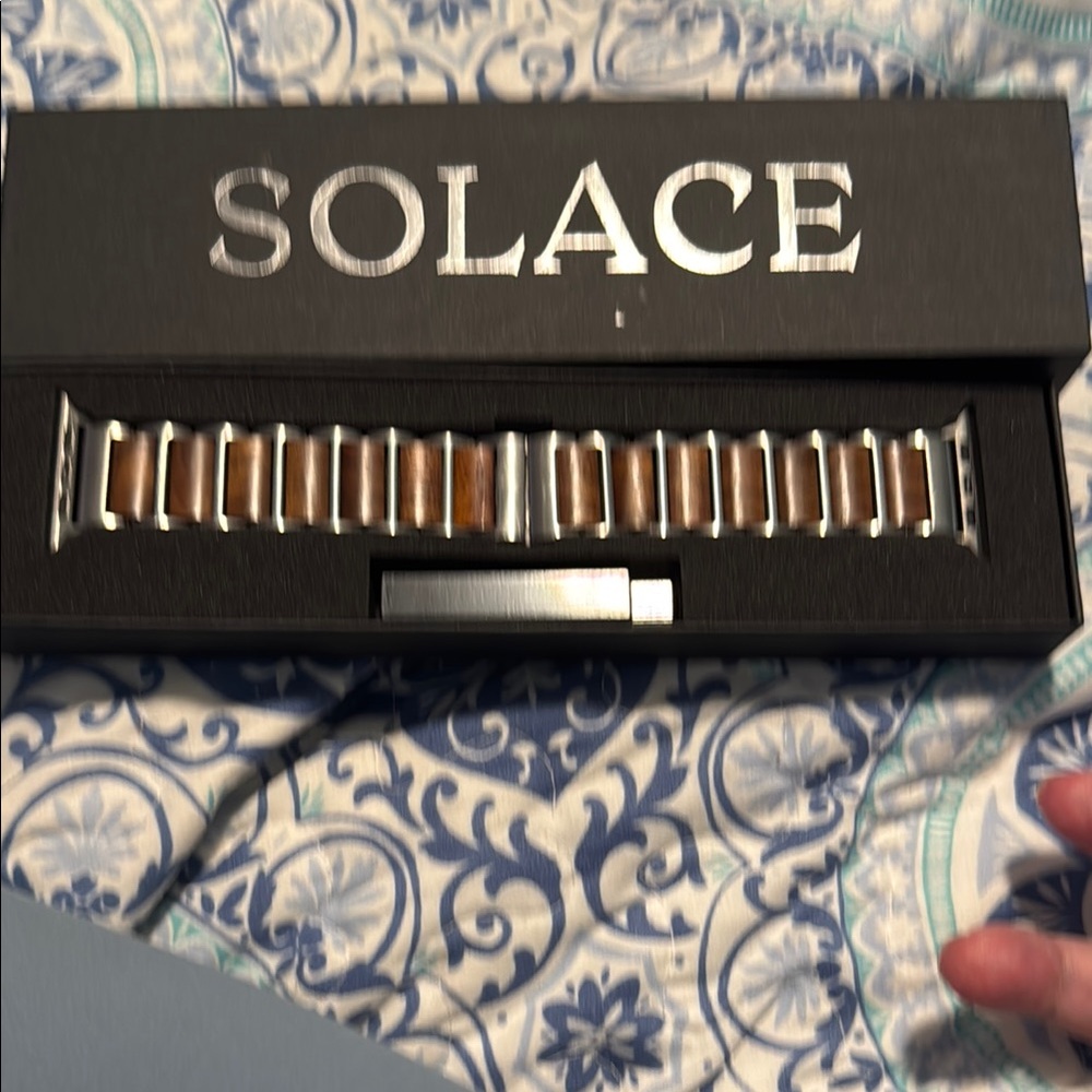 Solace Silver and Brown Watch Band